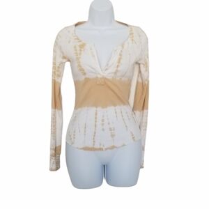 Language Los Angele Tie Dye V-Neck Long Sleeve Top